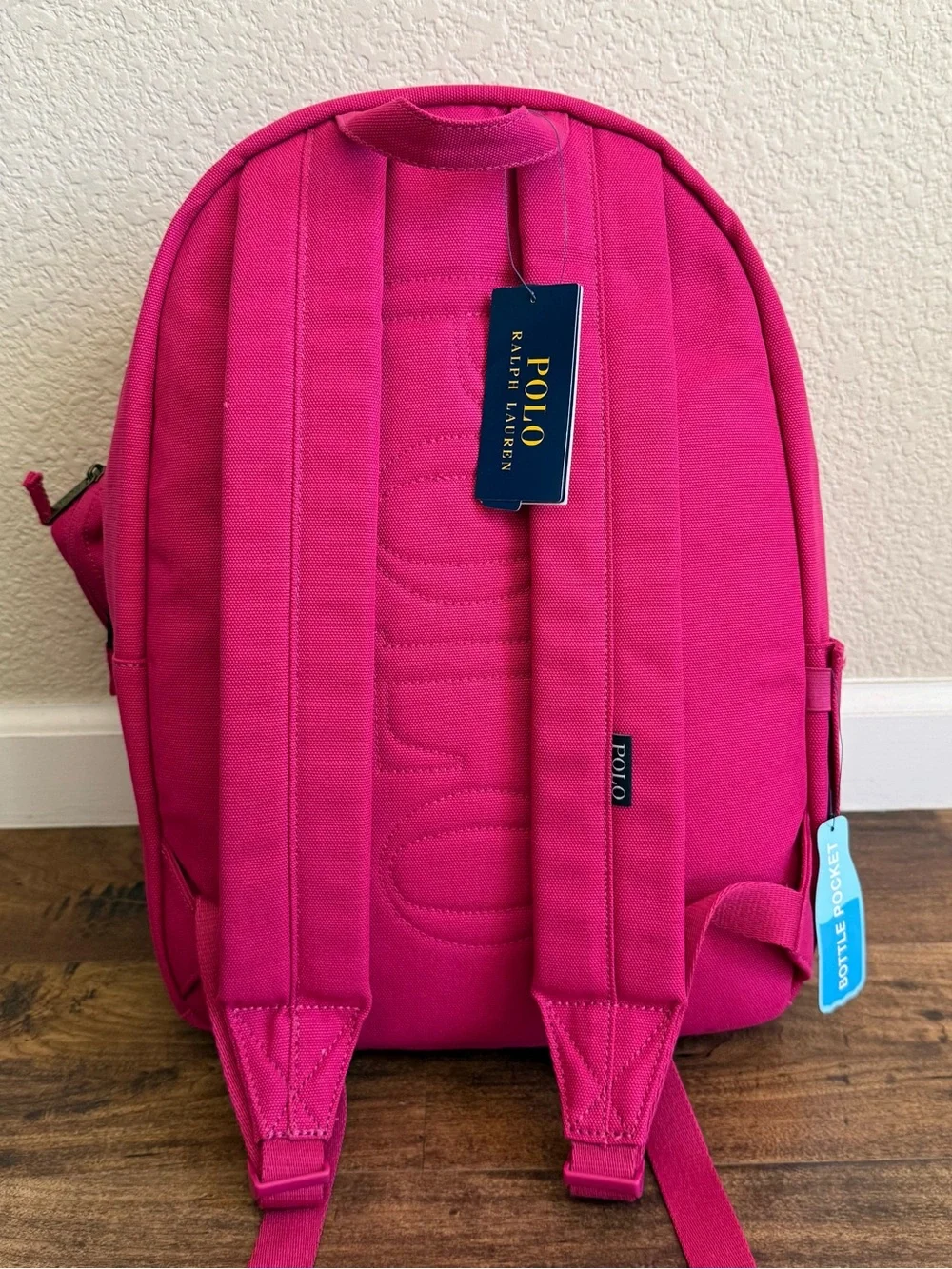 Polo Ralph Lauren Big Pony Nylon Backpack, 18” x 15” with Small Pouch